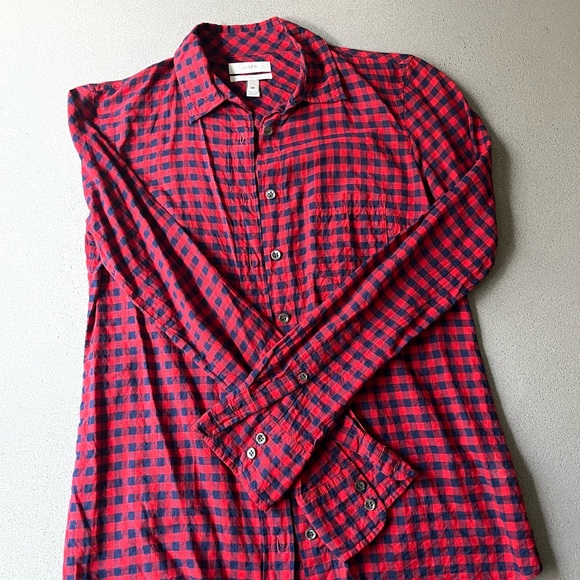 J Crew Perfect Shirt in gingham - Picture 9 of 10